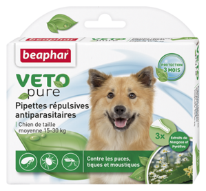 Beaphar Bio Spot On Medium Dog - pipetták a paraziták ellen közepes fajtájú 15-30 kg-os testtömeghez