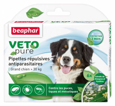 Beaphar Bio Spot közepes méretű kutyán - pipetta paraziták ellen 30 kg feletti nagy fajták számára