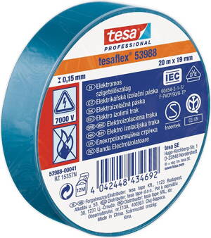 Páska tesa® PRO tesaflex®, elektroizolačná, sPVC, 19 mm, modrá, L-20 m