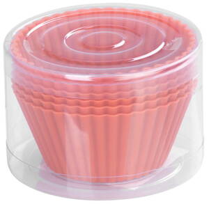 Forma MagicHome, na pečenie, na cupcake, silikón, červená, set 6 ks, 6,5x6,5x3 cm