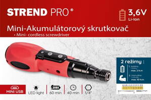 Skrutkovac STREND PRO NPT-SDD3.6V, 12bitov