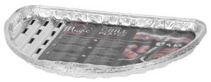 Miska Strend Pro Grill 33x19x2.0 cm, 4 ks, polkruhová, perforovaná, ALU