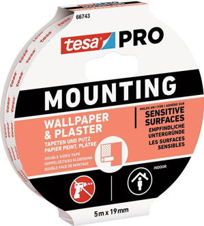 Páska tesa® Mounting PRO, montážna, na tapety a omietky, 19 mm, L-5 m