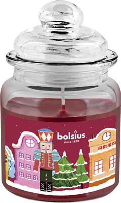 Sviečka Bolsius Luskáčik, Big Jar, vianočná, get cosy (pečené jablko a škorica), 32 hod., 79x129 mm