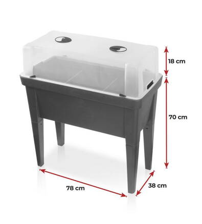 Sadbovac HD8053, 78x38x88cm, parenisko, s nohami