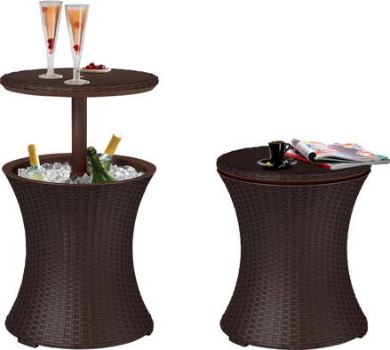 Stolcek Keter® COOL BAR RATTAN, hnedá whiskey, 49x49x57/82 cm