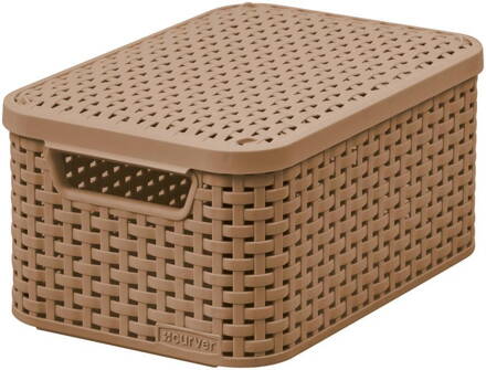 Košík Curver® STYLE2 LID S, tmavohnedý, 29x20x14 cm, s vekom