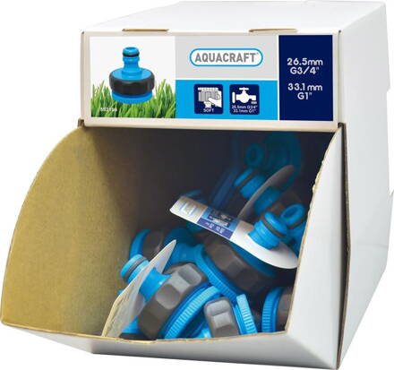 AQUACRAFT® 552195, Display box, 70 ks, Adapter SoftTouch 1"-3/4"