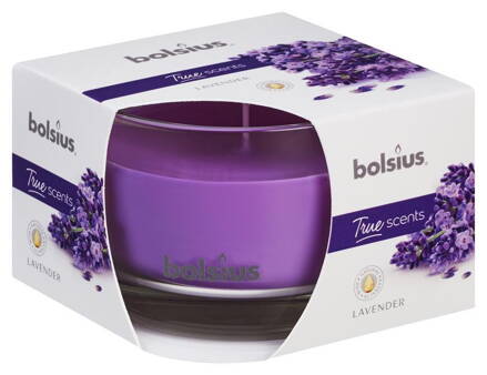 Sviecka bolsius Jar True Scents 63/90 mm, levanduľa