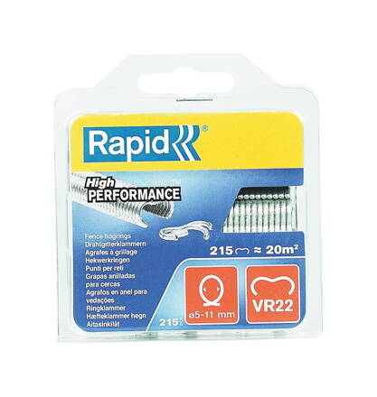 Spona RAPID VR22, Zn, 215 ks, sponky pre viazacie kliešte FP222 a FP20, pre drôt 5-11mm