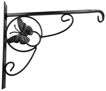 Vešiak Strend Pro, držiak, na kvetináč, ozdobný s motýľom, kovový