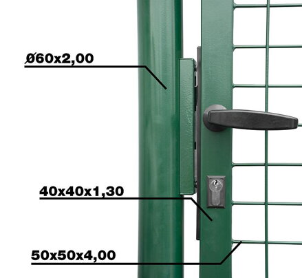 Brana METALTEC ECO 1000x1600 mm, záhradná, zelená, ZN+PVC