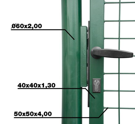 Brana METALTEC ECO 1000x2000 mm, záhradná, zelená, ZN+PVC